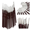 16pcs Plastic Handle Metal Aluminum Crochet Hook Knitting Needles Set
