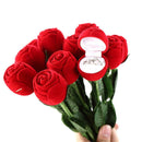 Rose Flower Flocking Ring Box Wedding Valentine Gift Packing Case with Rod