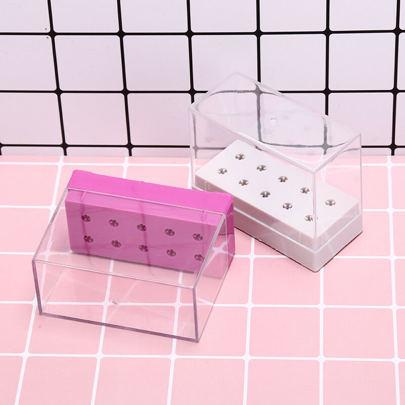 10 holes nail drill bit holder stand displayer organizer nail art manicure J Bj