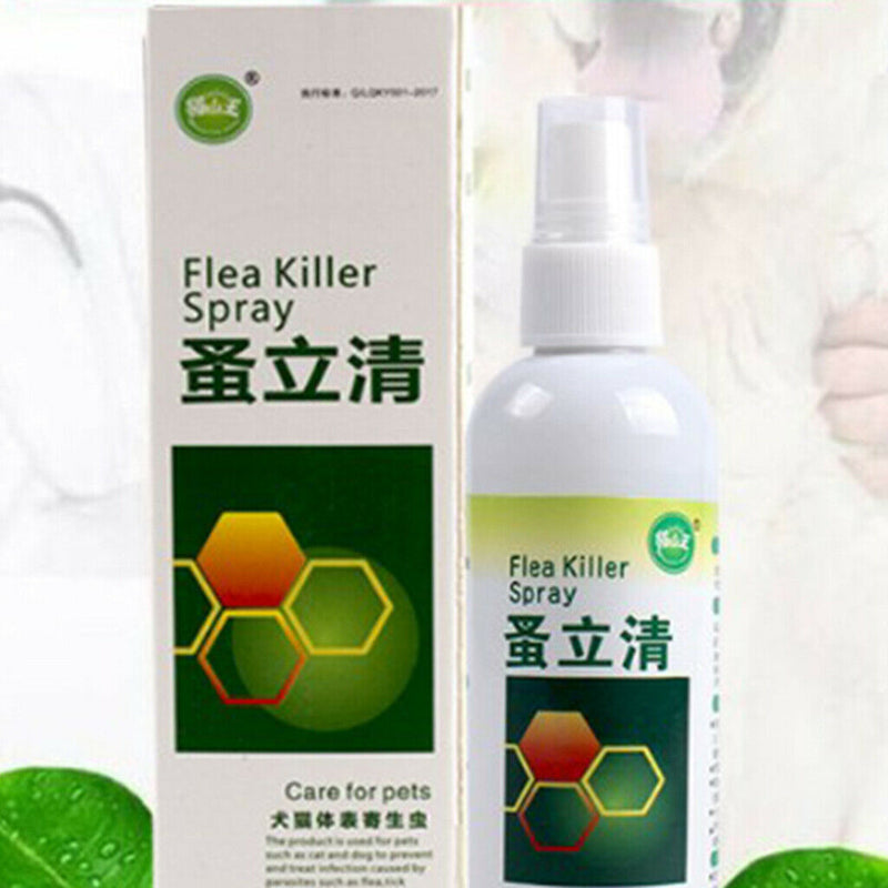 2Pieces 120ml Portable Pet Flea Killer Spray Liquid Cat Dogs Treatment