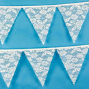 12 Flags White Plum Lace Cotton Flags Pennant Wedding Birthday Party Decor