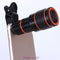 Clip-on 12x Optical Zoom HD Binocle Telescope Camera Lens For Mobile Cell Phone