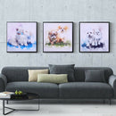 Set 3 Creative Art Oil Painting Canvas Picture Dog Cat Home Decor 40x40cm