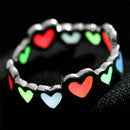 Luminous Ring Love Heart Ring Glow In The Dark Adjustable Ring Open FingerRin FU