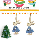 Nordic Wooden Easter Rabbit Pendant Festival Party Hanging Ornament Decor A