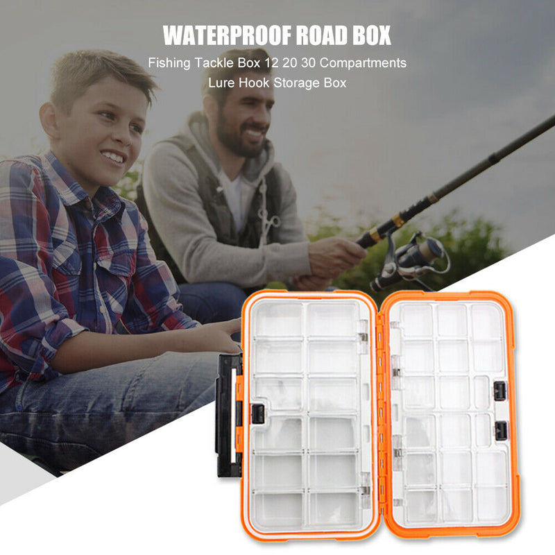 Fishing Tackle Box Double Sided Fishing Lure Bait Hook Storage Box (L) A