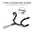 Black Stainless Steel Boompole Support Holder for C-Stands Microphone Stand