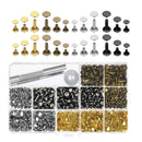 480Pcs/Set Leather Craft Repair Double Cap Rivets Tubular Metal Stud with Tools