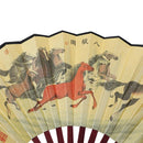 Eight Horses Chinese Idiom Pattern Bamboo Ribs Man Summer Folding Cooling F L2F5
