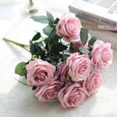 10 Heads Silk French Rose Artificial Flower Bouquet Floral Crafts Purple