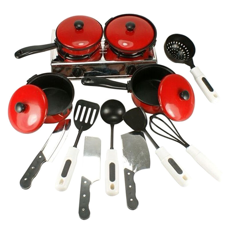 Children Kids Play Toys Kitchen Utensils Pots Pans Cooking Food Dishes-Co.AU