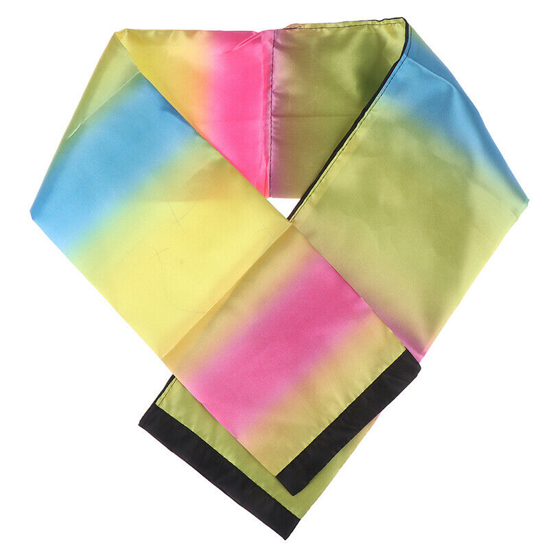 Change Color Scarf Magic Tricks Black To Rainbow Magic Props Toys BX
