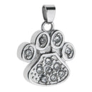 Dog Cat Paw Shape Stainless Steel Cremation Ash Urn Pendant Memorial Jewelry