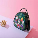 Ms. bag quilting forest girl printing green PU leather fashion trend should Z1Q6