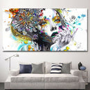 Modern Canvas Prints Colorful Mosaic Painting Anime Women Art Girl Face wit C8F9