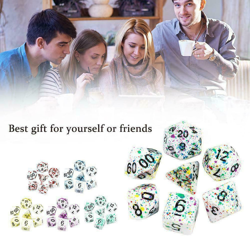 7PCS Bloody Polyhedral Dices Die For Dungeons&Dragons Games DND Board MTG G4Y8