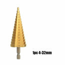 1X(Step Drill Bit Spiral Flute Hss Steel Cone Titanium Coated Mini Drill Bi