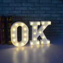 White Large Plastic Marquee Freestanding Alphabet LED Light UP Letters K