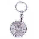 Stylish 50 Year Calendar Key Chain Keyring Keyfob Metal Alloy Ring Compass OZ