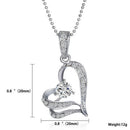 Charm Fashion Women Double Heart Crystal Diamante Pendant Necklace Jewelry