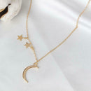 Fashion Romantic Moon Star Pendant Alloy Clavicle Necklace Women Jewelry