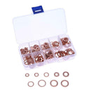 200pcs Copper Washer Sealing Ring Gasket Flat Kit with Box Hardware Tool