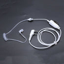 White Headset Earphone Universal 2 Pin Mic Ptt Covert Acoustic Tube In-Ear