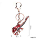 Fashion Mini Guitar Keychain Crystal Cute Gadgets for Women Men Gift