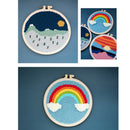 1Set Colorful Rainbow Punch  Embroidery Starter Kits For Beginner DIY Tool