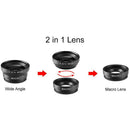 5 in 1 Wide Angle Macro Fisheye 2X Lens Polarizer Mobile Phone Set (Black) A