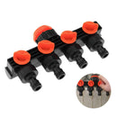4 Way Faucet Connectors Hose Pipe Splitter Drip Irrigation Garden Watering