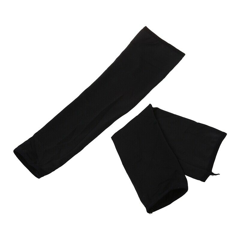 1 x Pair of Arms Sleeves Sleeves Anti-UV Black Sports Cycling W1Y7