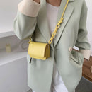 Leather Women Messenger Bag Mini Square Shoulder Satchel Handbags (Yellow)