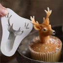 Christmas Deer Head Silicone Cake Chocolate Fondant Mould Baking Decor Tool 3c