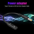 Type-C Female to DC5.5x2.5mm Male with PD Charging Adapter Cable for Laptop