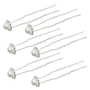 White Pearls Flower Shape Hair Pins Wedding Bridal Veil Accessory F4A9