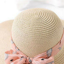 Summer Female Sunhat,Butterfly Bow,Panama Beach Female Hat,Broad-Brimmed Ha