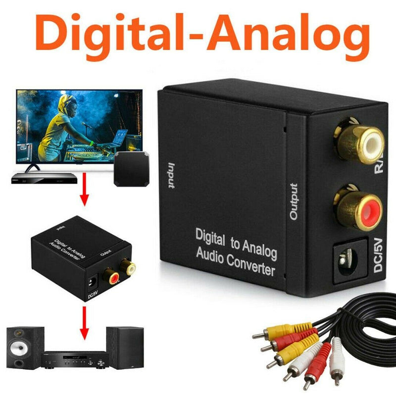 Digital to Analog Audio Converter Optical/Coaxial In Headphone/Speaker RCA out b