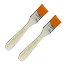 5pcs Orange Bristle Wooden Handle Oil Painting Paint Brush 0.9" Width