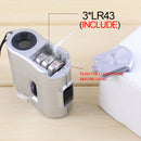 Mini 60X Zoom LED Lighted Pocket Microscope with Leather Case for Jewelry/Stamp