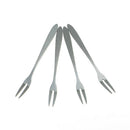 6pcs creative stainless steel fruit sign two tooth fork cake dessert fork FT