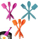 3Pcs Silicone Spatula Spoon Brush Set Cooking Utensil Tool Kit Heat Resistant OZ