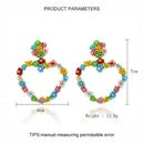 Flower Rice Beads Love Earrings Colorful Rice Beads Earrings Fashion Mixed