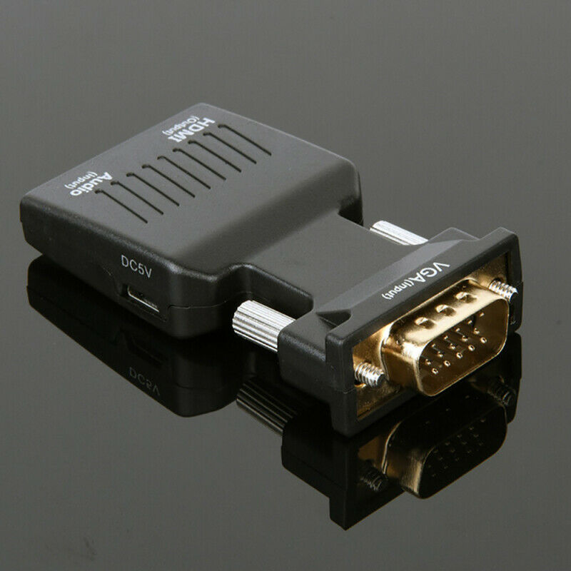 1080P VGA Male to HDMI Female Adapter Converter + USB Audio Cable + Audio AGO