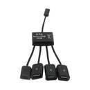 4 in 1 Male to Female Micro USB 2.0 Charging Host OTG Hub Cable Adapter