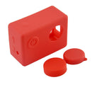 Rubber Gel Silicone Protective Soft Back Skin Case Cover For SJCAM Cam Red