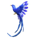 Artificial Blue Bird w/ Long Tail Realistic Taxidermy Home Garden Decor 28cm