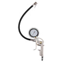 Lock On Chuck Flexible Hose Tire Inflator with Air Pressure Gauge Pistol