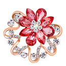 Womens Crystal Scarf Ring Clip Buckle Flower Silk Shawl Holder Brooch Badge With