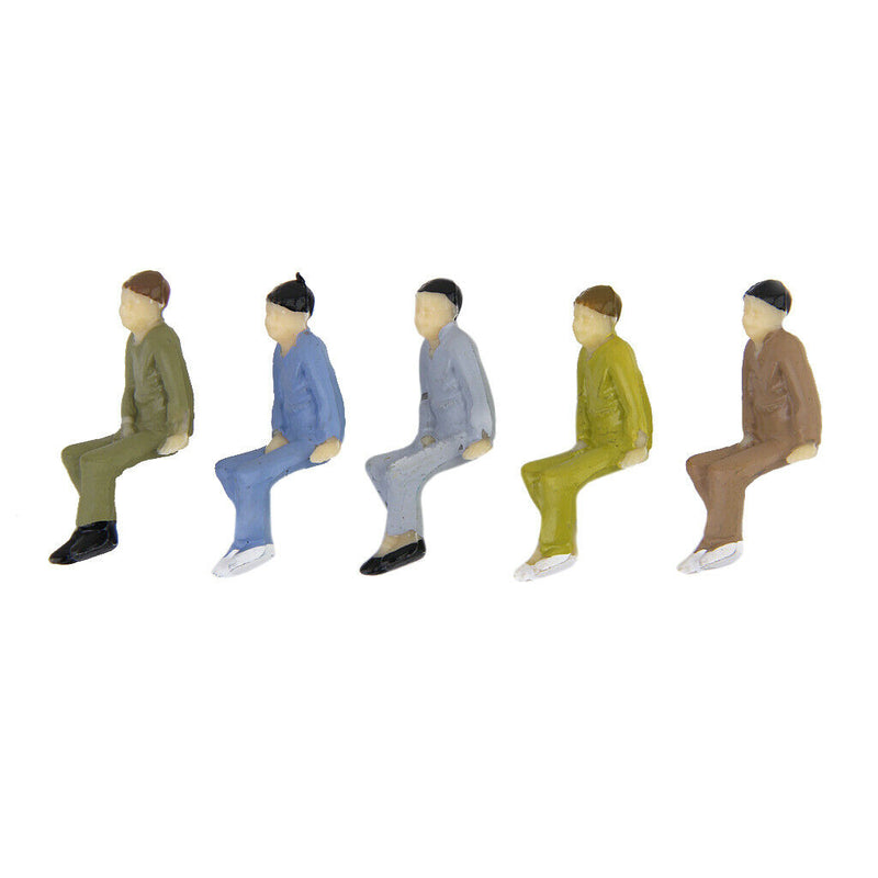 50pcs Mixed Painted Seated People Figures Passengers Train Railroad Layout 1:50